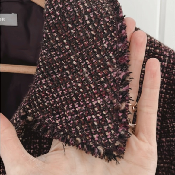 Ann Taylor Wool Tweed Two Piece Set Blazer Skirt Fringe Women 6 Office Feminine - Picture 12 of 16